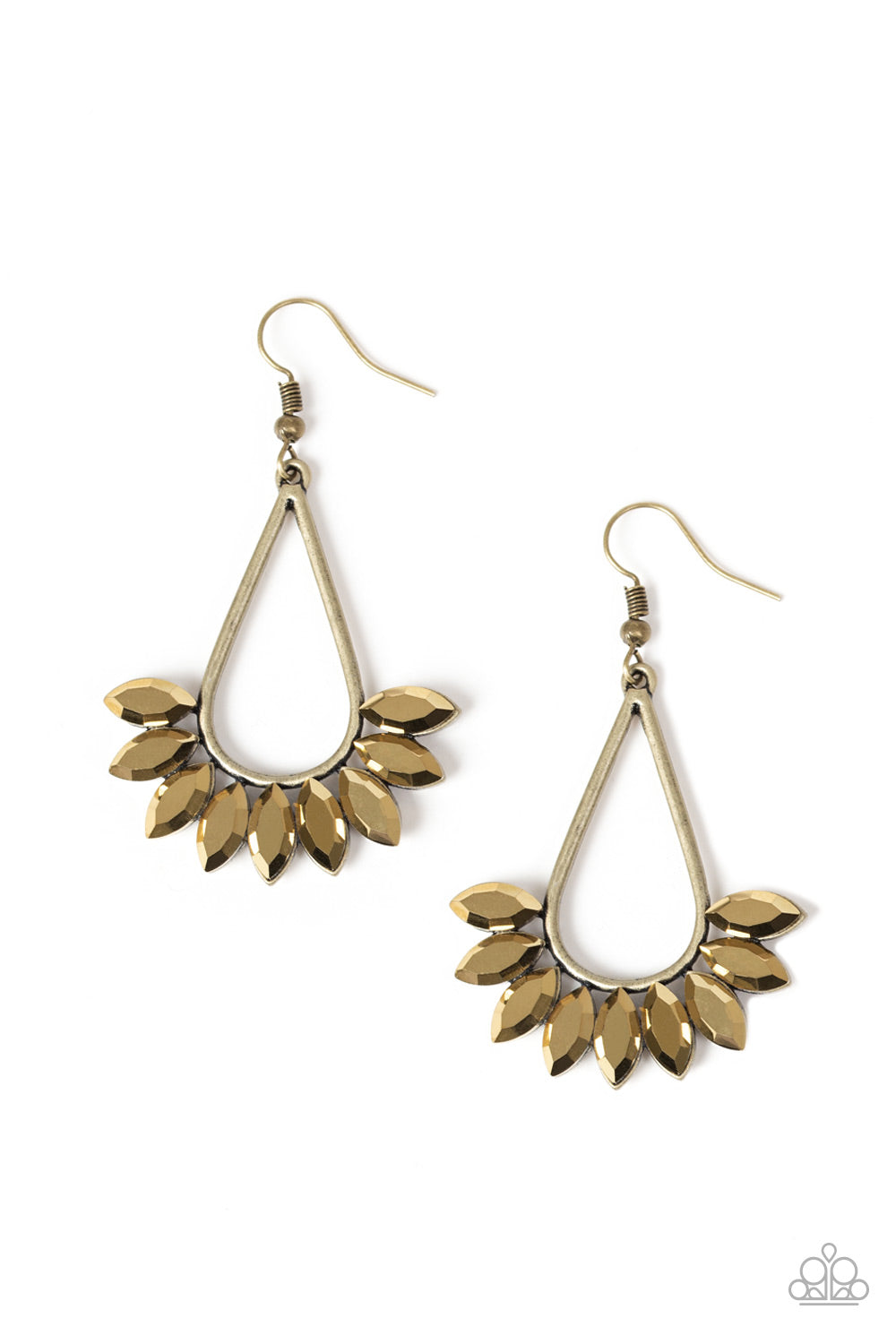 Paparazzi Earrings - Be On Guard - Brass