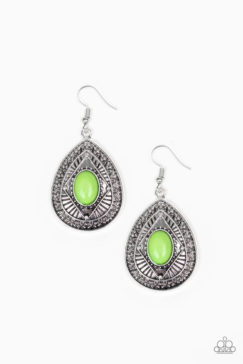 Tropical Topography - Green Earrings - Paparazzi