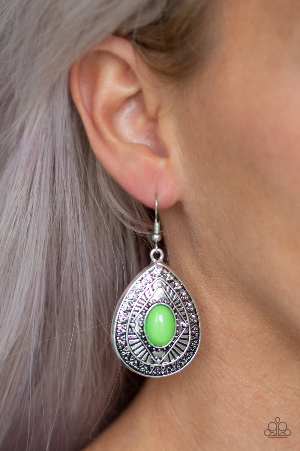 Tropical Topography - Green Earrings - Paparazzi