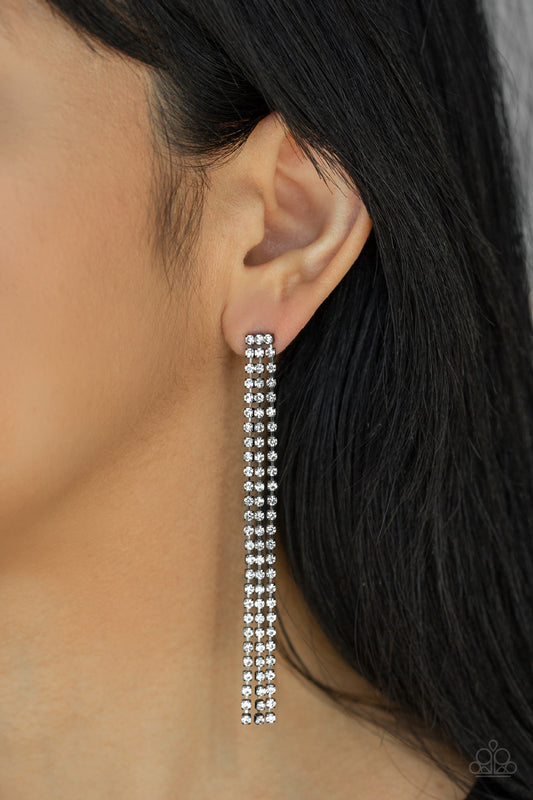 Stellar Starlight - Black Paparazzi Earrings