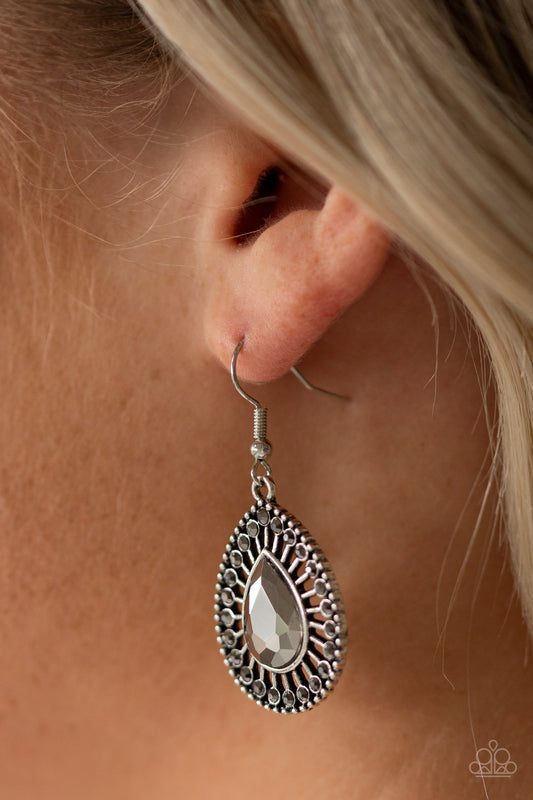 Paparazzi Earrings - Limo Service - Silver