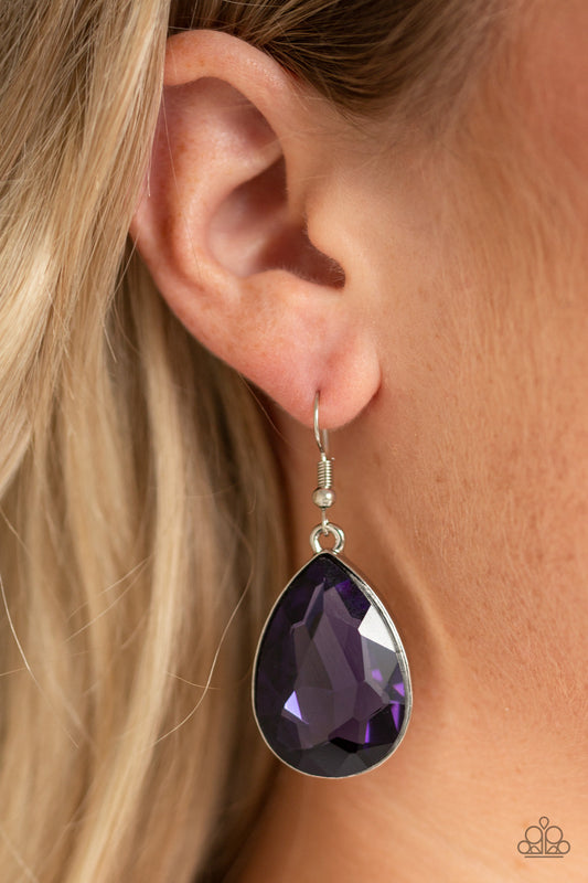 Limo Ride - Purple - Paparazzi Earrings