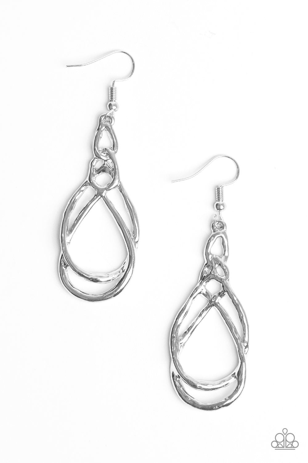 Twisted Elegance - Silver Earrings - Paparazzi