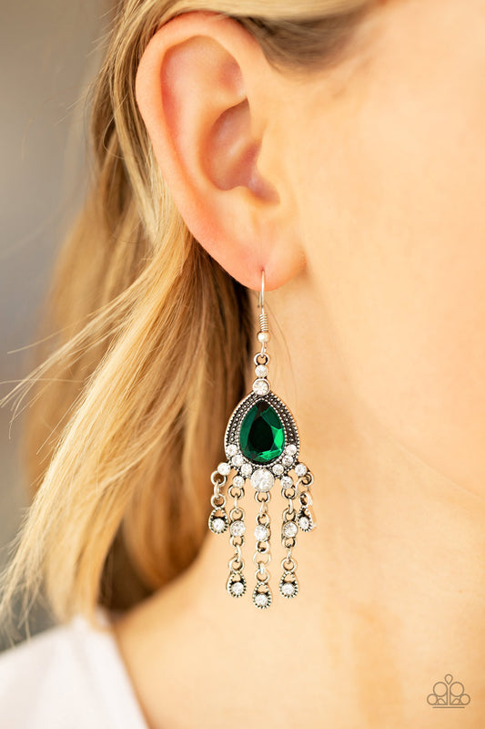 Paparazzi Bling Bliss - Green Earrings
