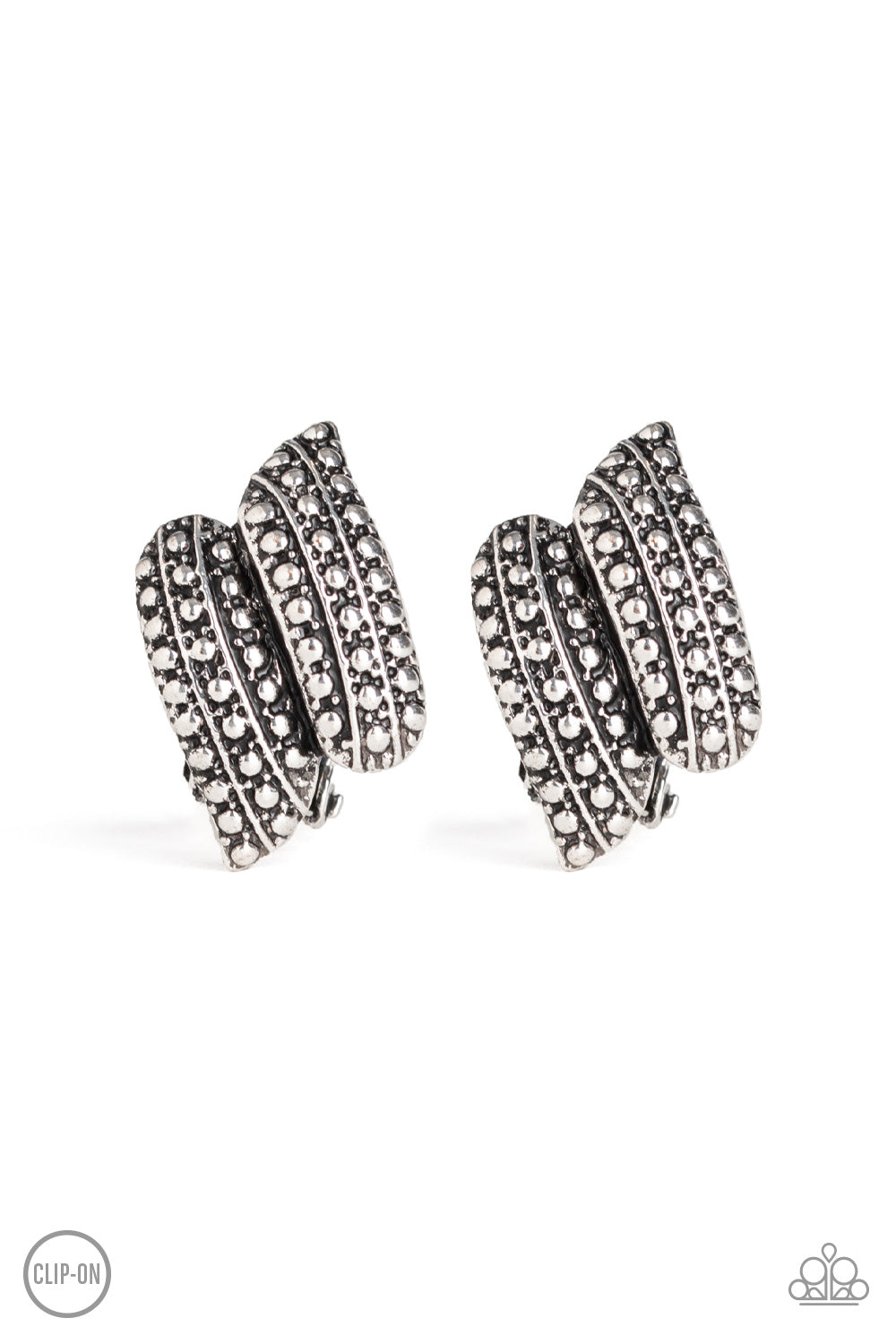 Paparazzi Texture Twist - Silver CLIP-ON Earrings