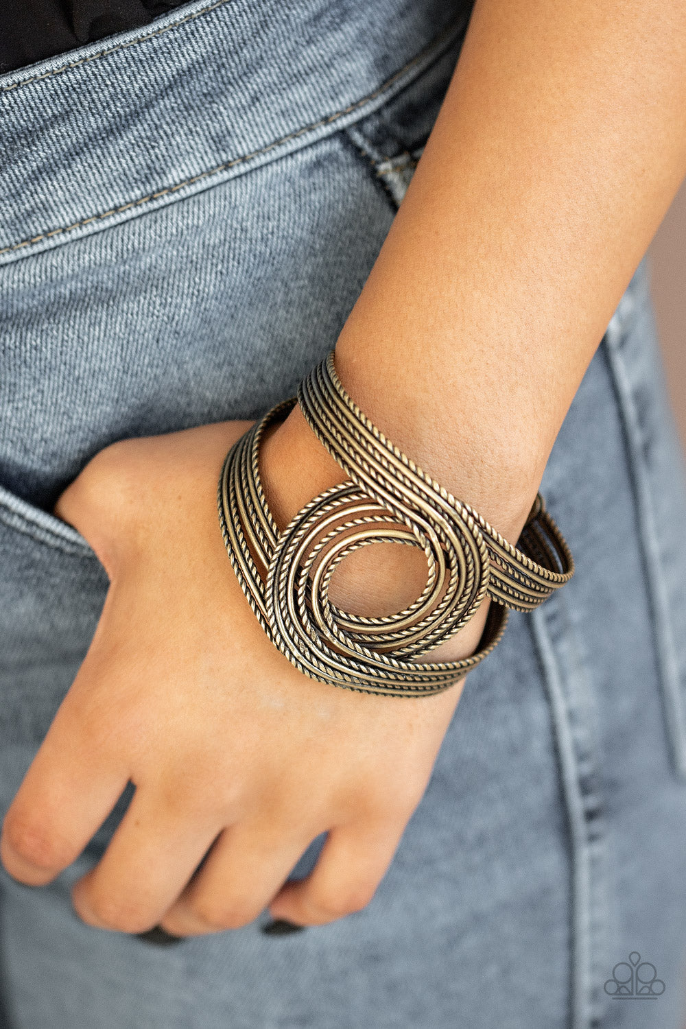 Rustic Coils - Brass Bracelet - Paparazzi