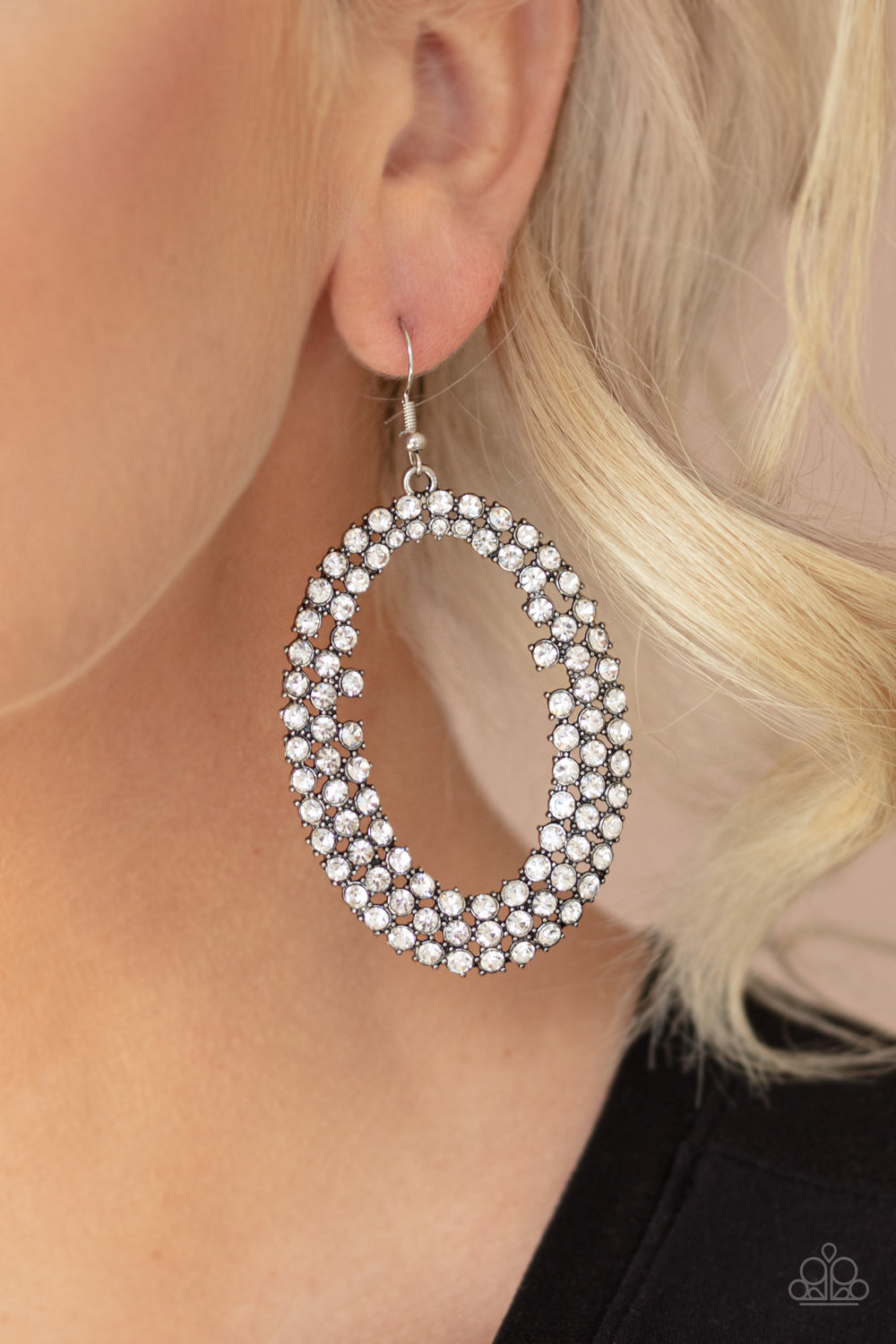 Radical Razzle - White Earrings - Paparazzi