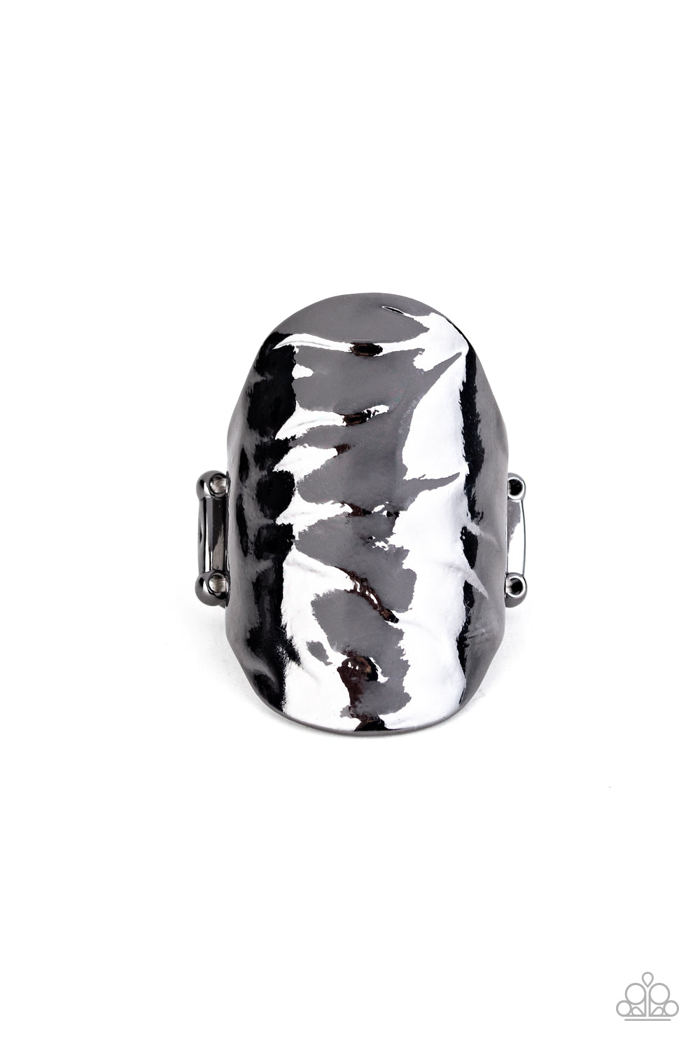 Retro Ripple - Black Paparazzi Ring