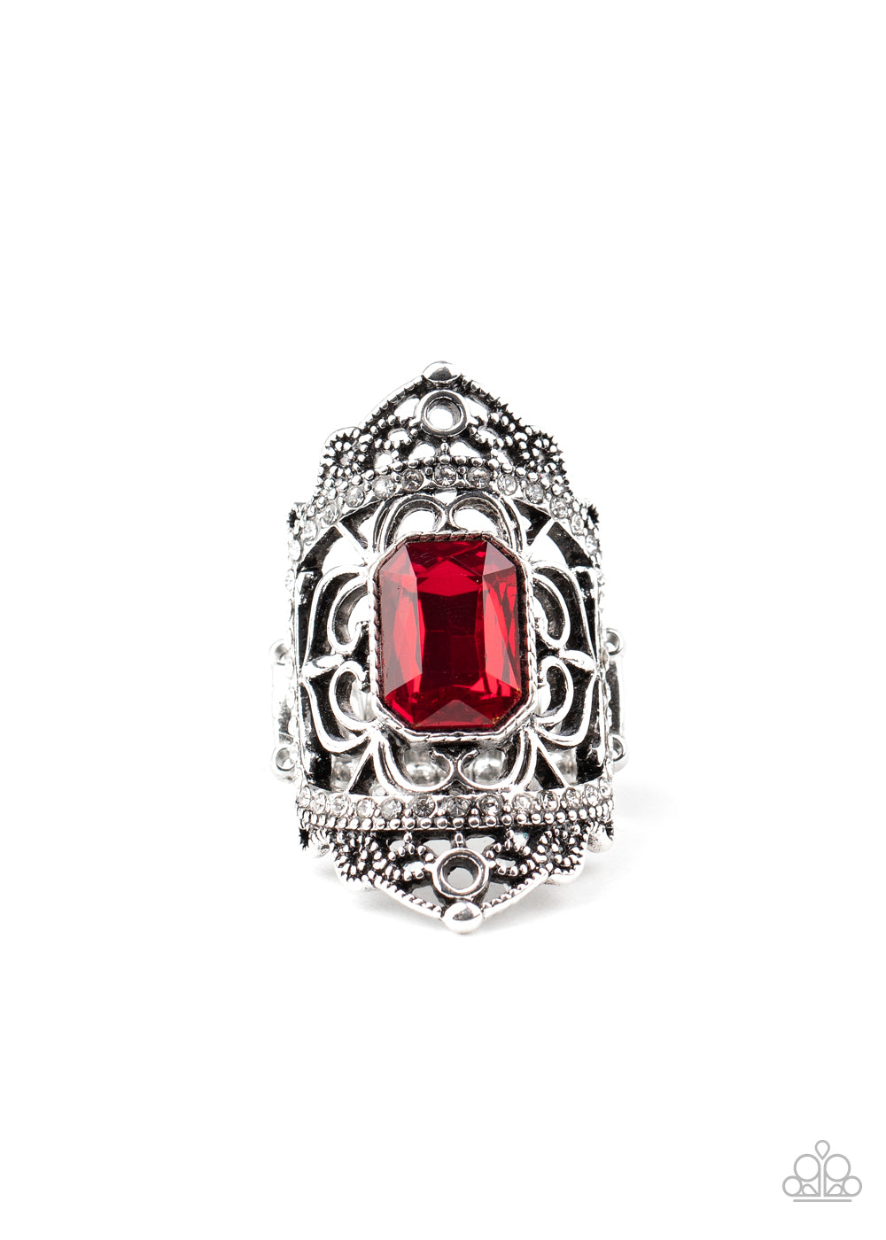 Undefinable Dazzle - Red Paparazzi Ring