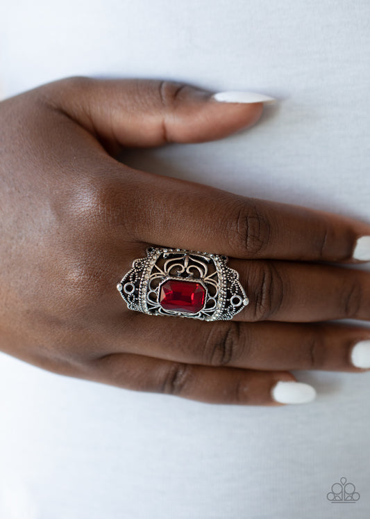 Undefinable Dazzle - Red Paparazzi Ring