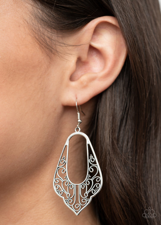 Grapevine Glamour - Silver Earrings - Paparazzi