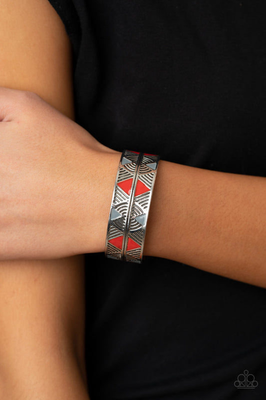 Paparazzi Bracelet Hidden Glyphs Red Cuff Bracelet