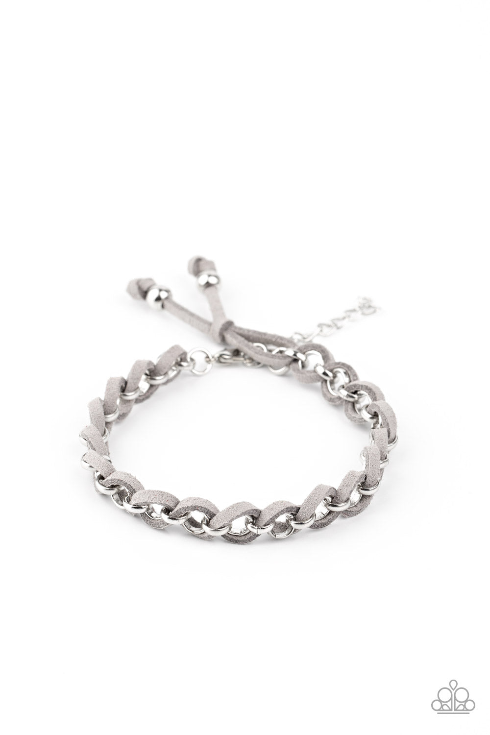 SUEDE Side to Side - Silver Paparazzi Bracelet