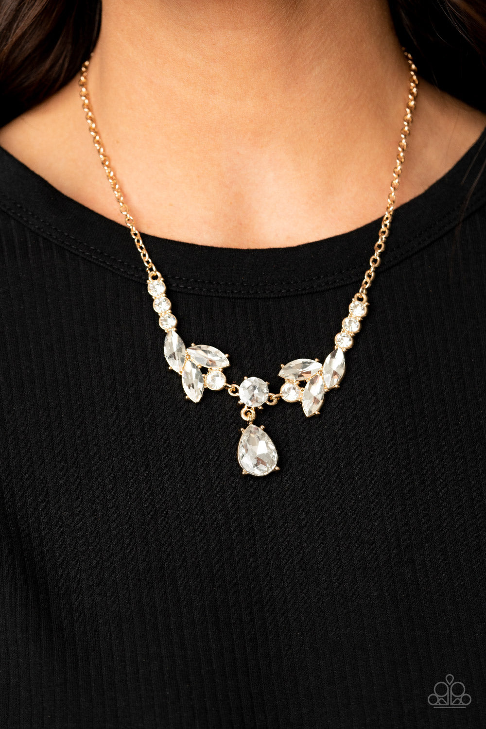 Unrivaled Sparkle - Gold Necklace Paparazzi