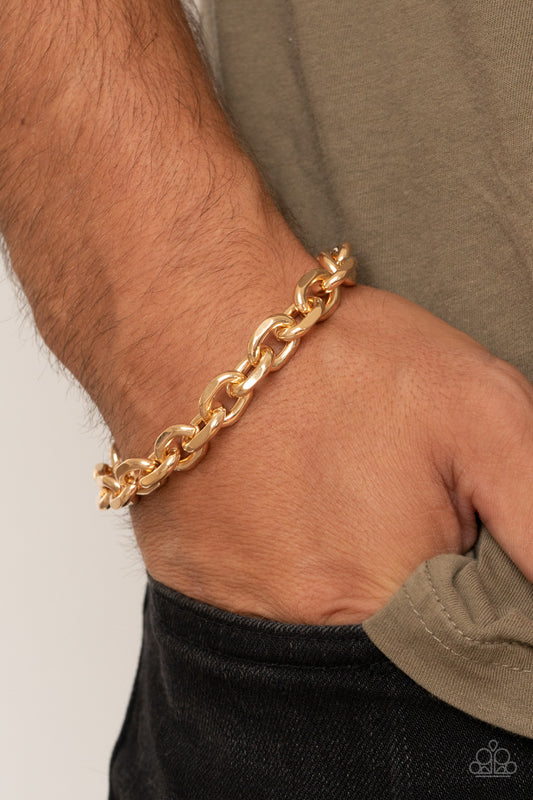 Titanium Titan - Gold Paparazzi Bracelet