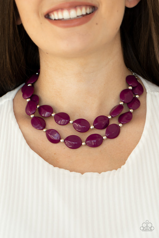 Paparazzi Two-Story Stunner Purple Necklace