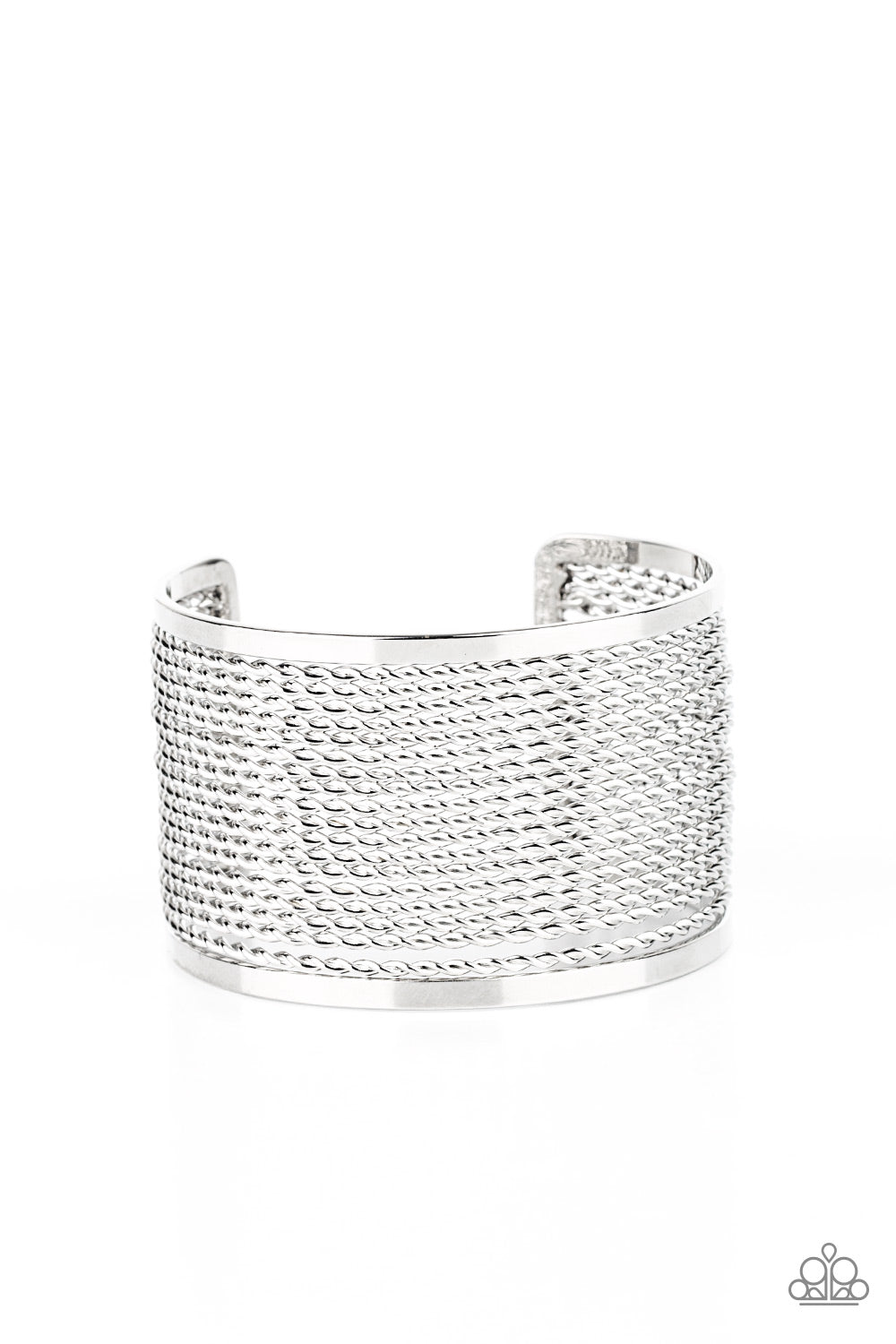 Stacked Sensation - Silver Cuff Bracelet - Paparazzi