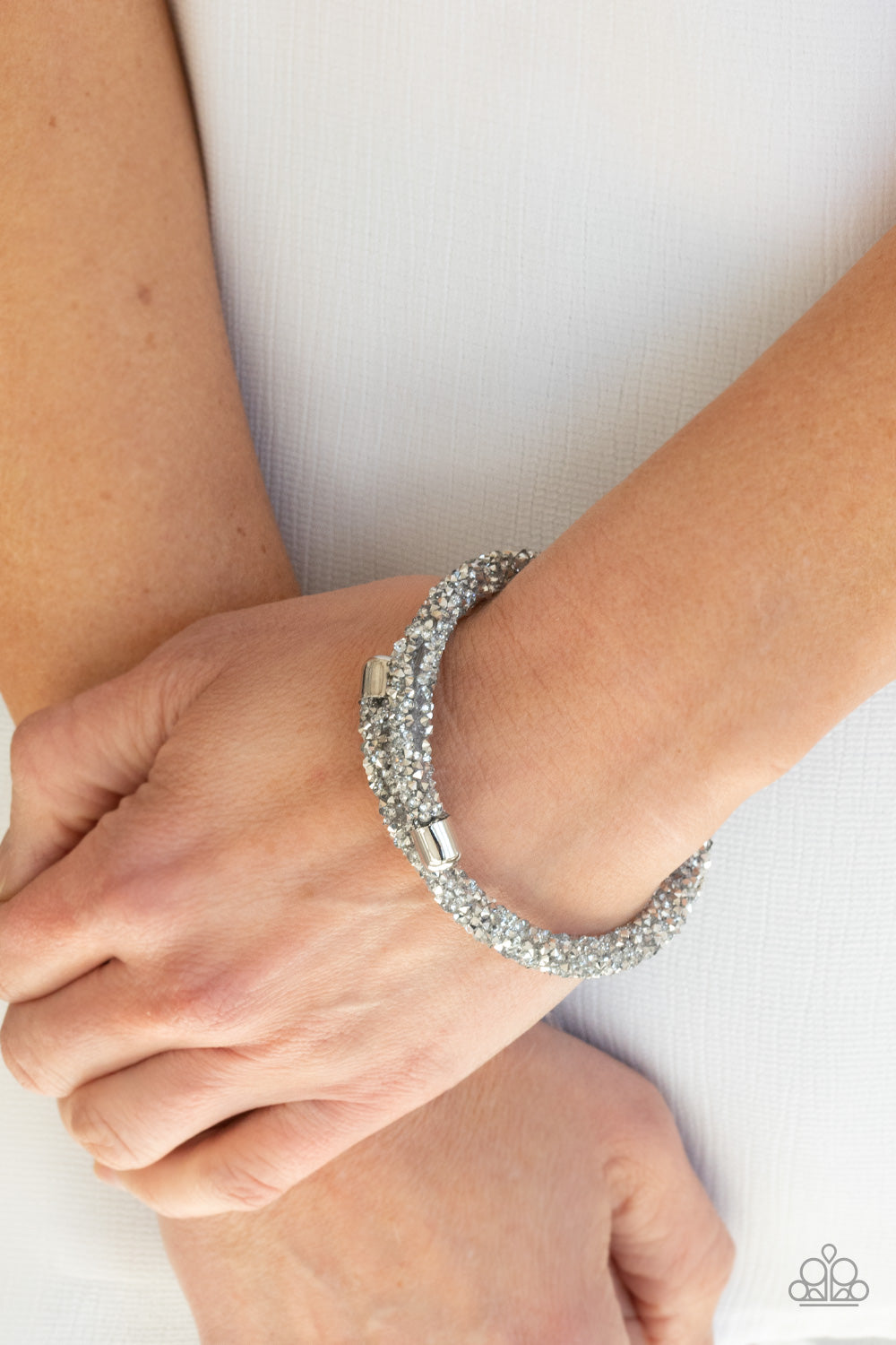 Paparazzi Roll Out The Glitz Silver Bracelet