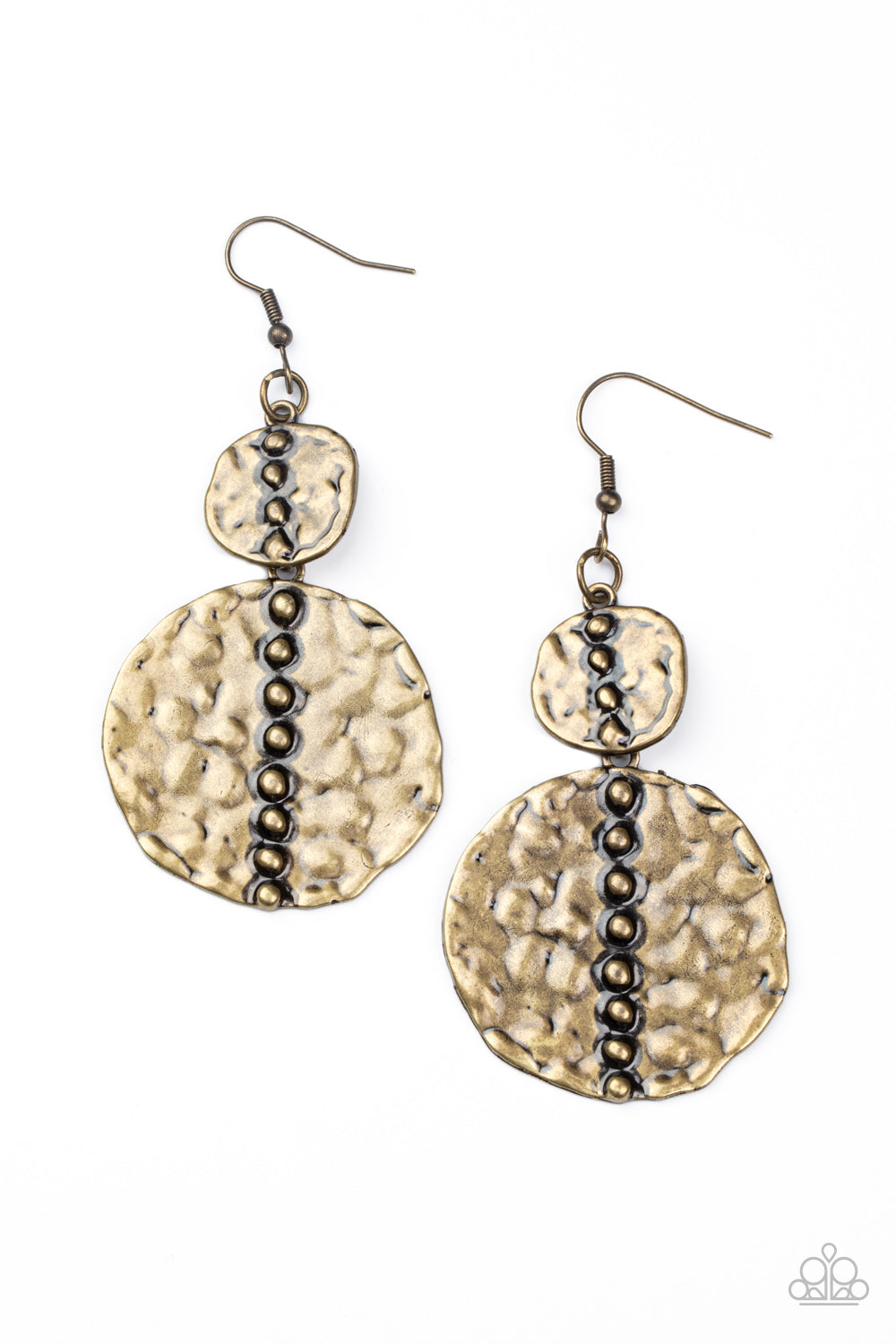 Metro Metalhead - Brass - Paparazzi Earrings