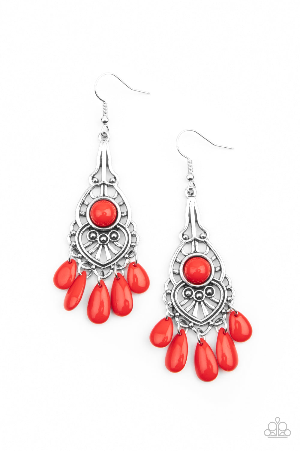 Fruity Tropics - Red - Paparazzi Earrings