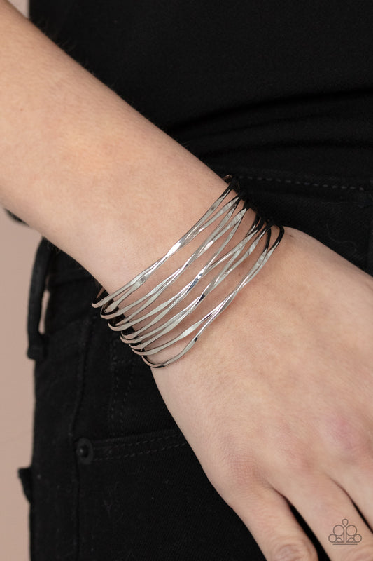 Nerves of Steel - Silver Cuff Bracelet - Paparazzi