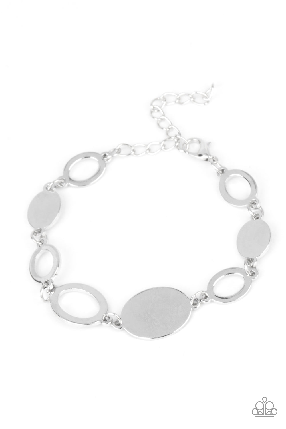 OVAL and Out - Silver Bracelet - Paparazzi