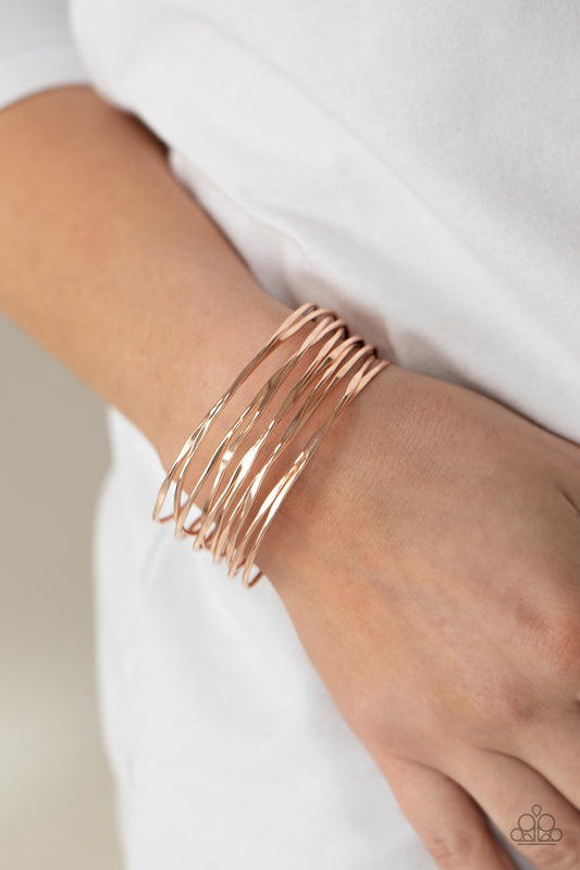 Nerves of Steel - Rose Gold Bracelet - Paparazzi