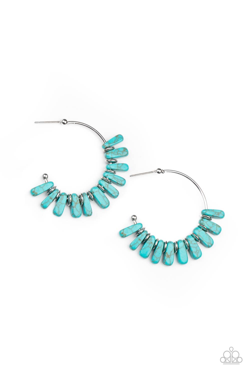 Paparazzi Poshly Primitive - Blue Earrings