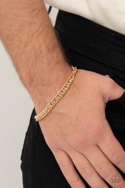 Paparazzi - Very Valiant - Gold Bracelet Men's