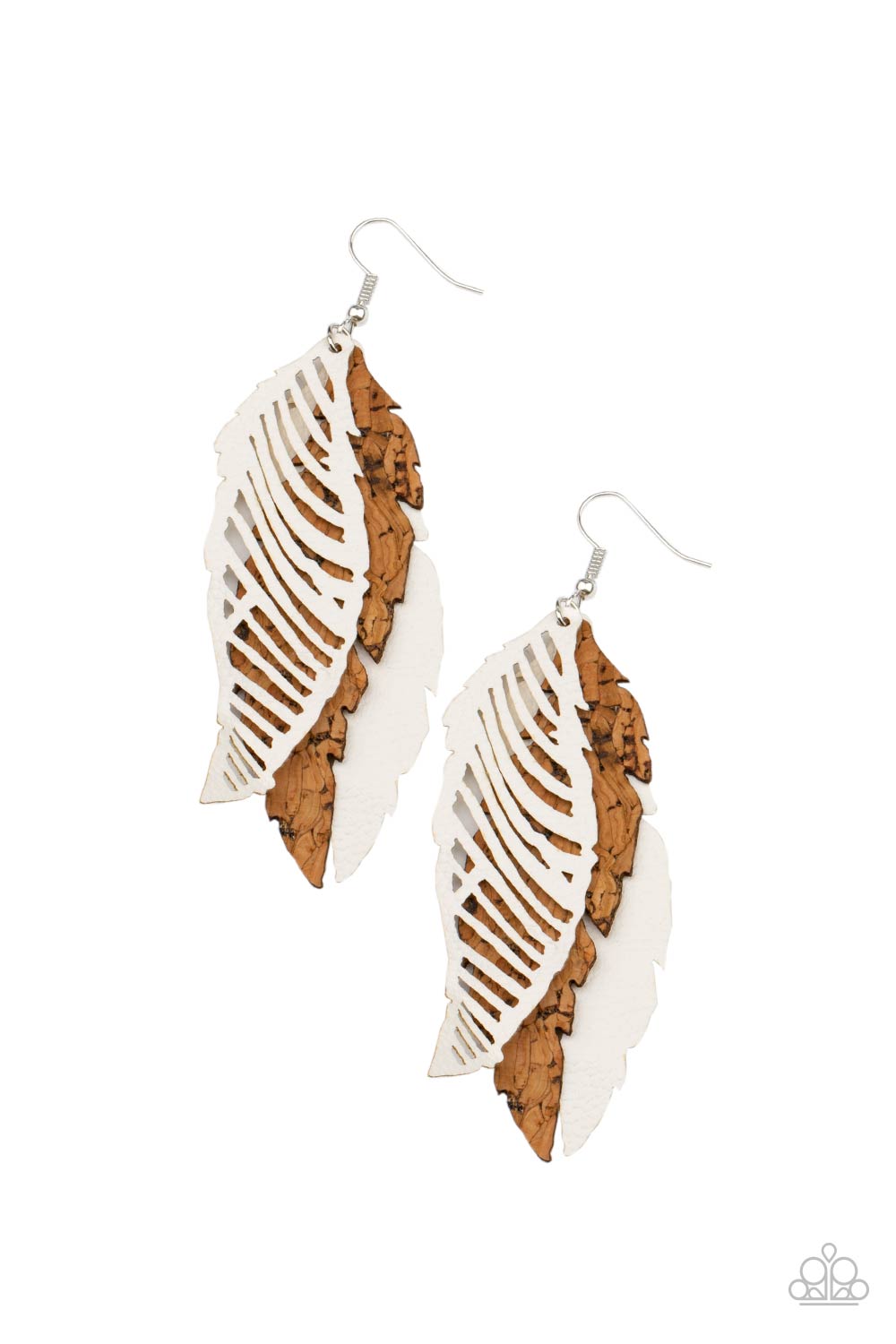 WINGING Off The Hook - White - Paparazzi Earrings