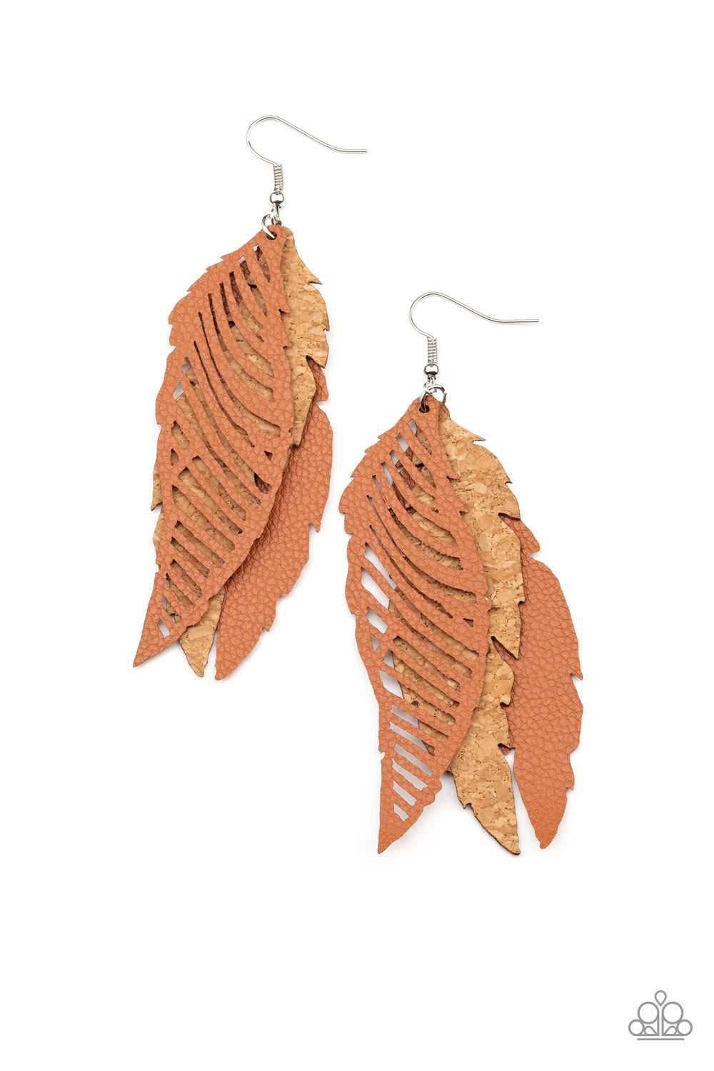 WINGING Off The Hook - Brown - Paparazzi Earrings