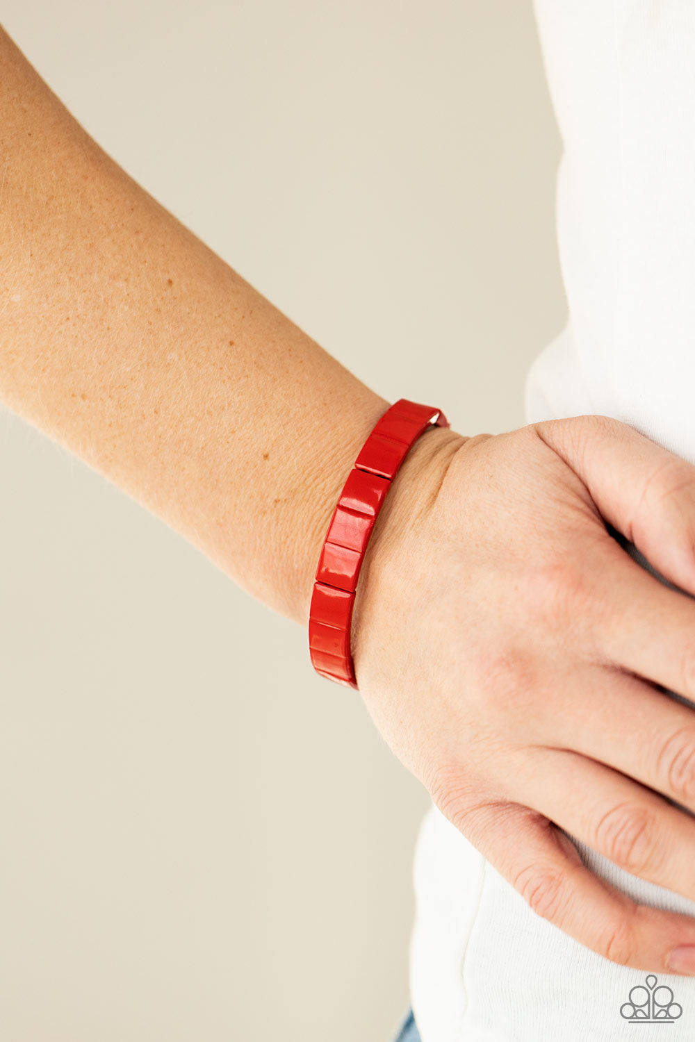 Material Movement - Red Bracelet - Paparazzi