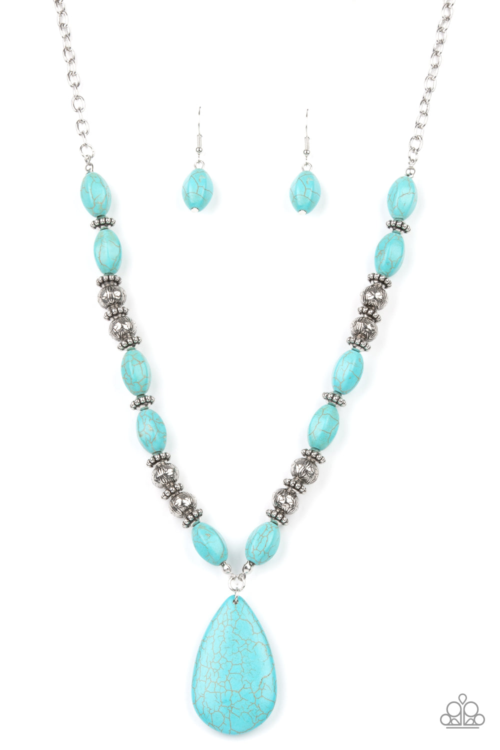 Paparazzi Blazing Saddles - Turquoise Necklace