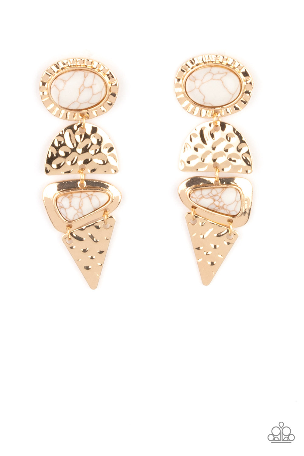 Earthy Extravagance - Gold Paparazzi Earrings