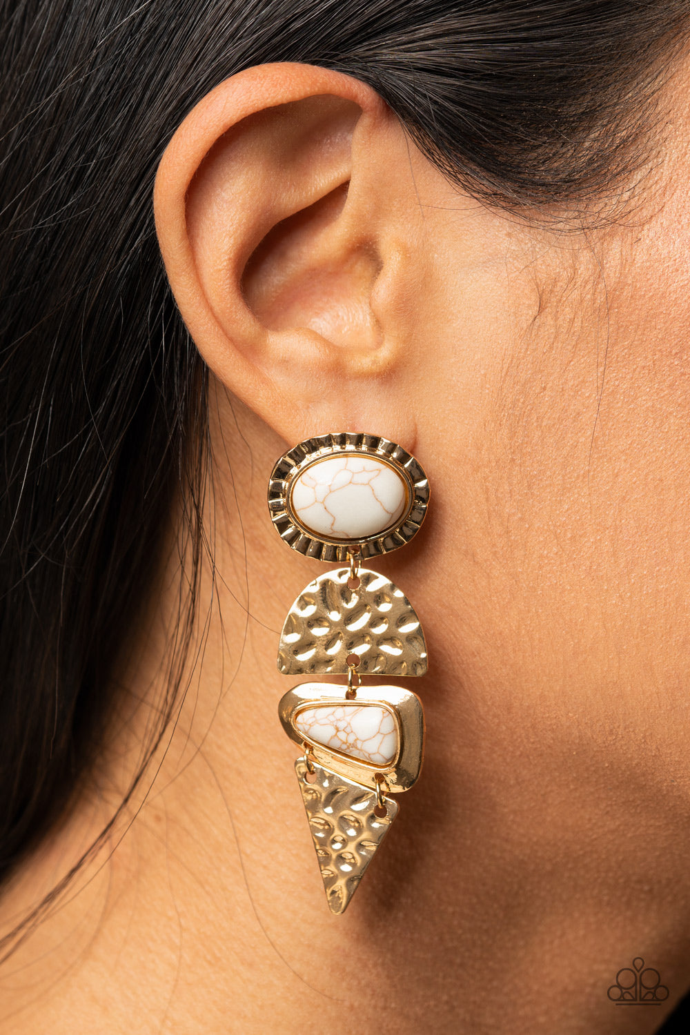 Earthy Extravagance - Gold Paparazzi Earrings