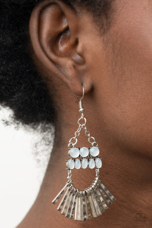 FLARE For Fierceness - White Earrings - Paparazzi