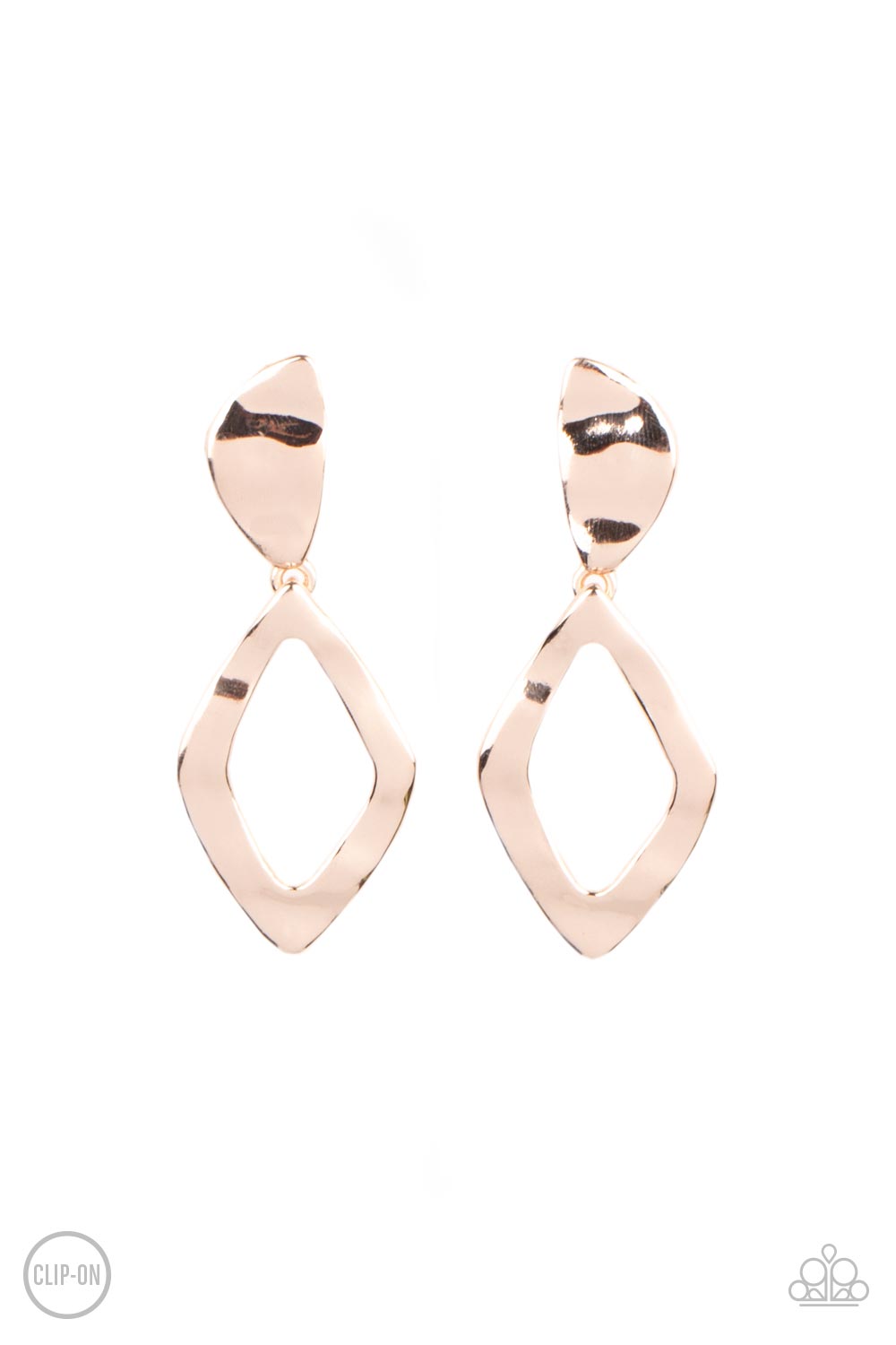 Industrial Gallery - Rose Gold Clip-on Earrings - Paparazzi