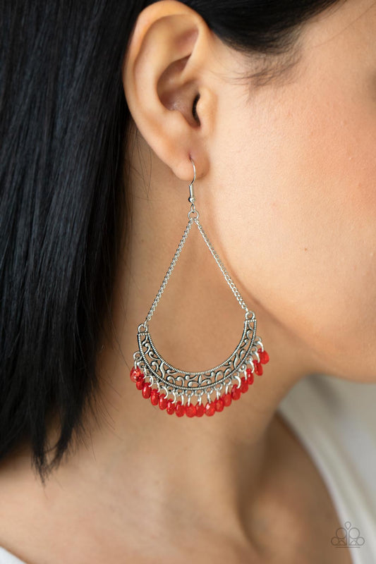 Orchard Odyssey - Red Paparazzi Earrings