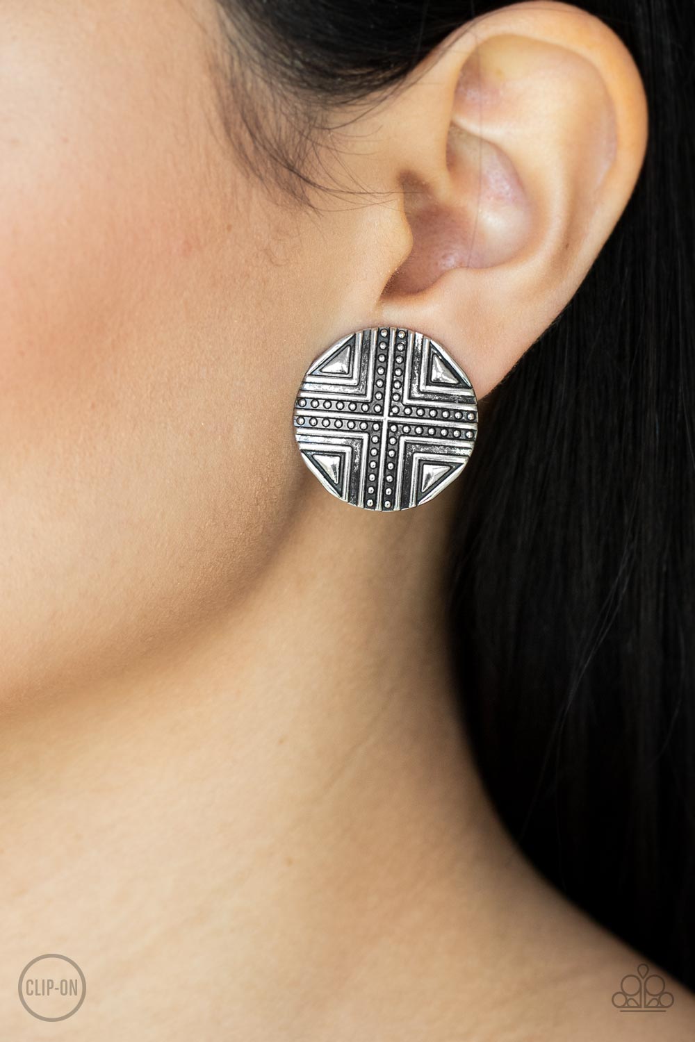 Shielded Shimmer - Silver CLIP-ON Earrings