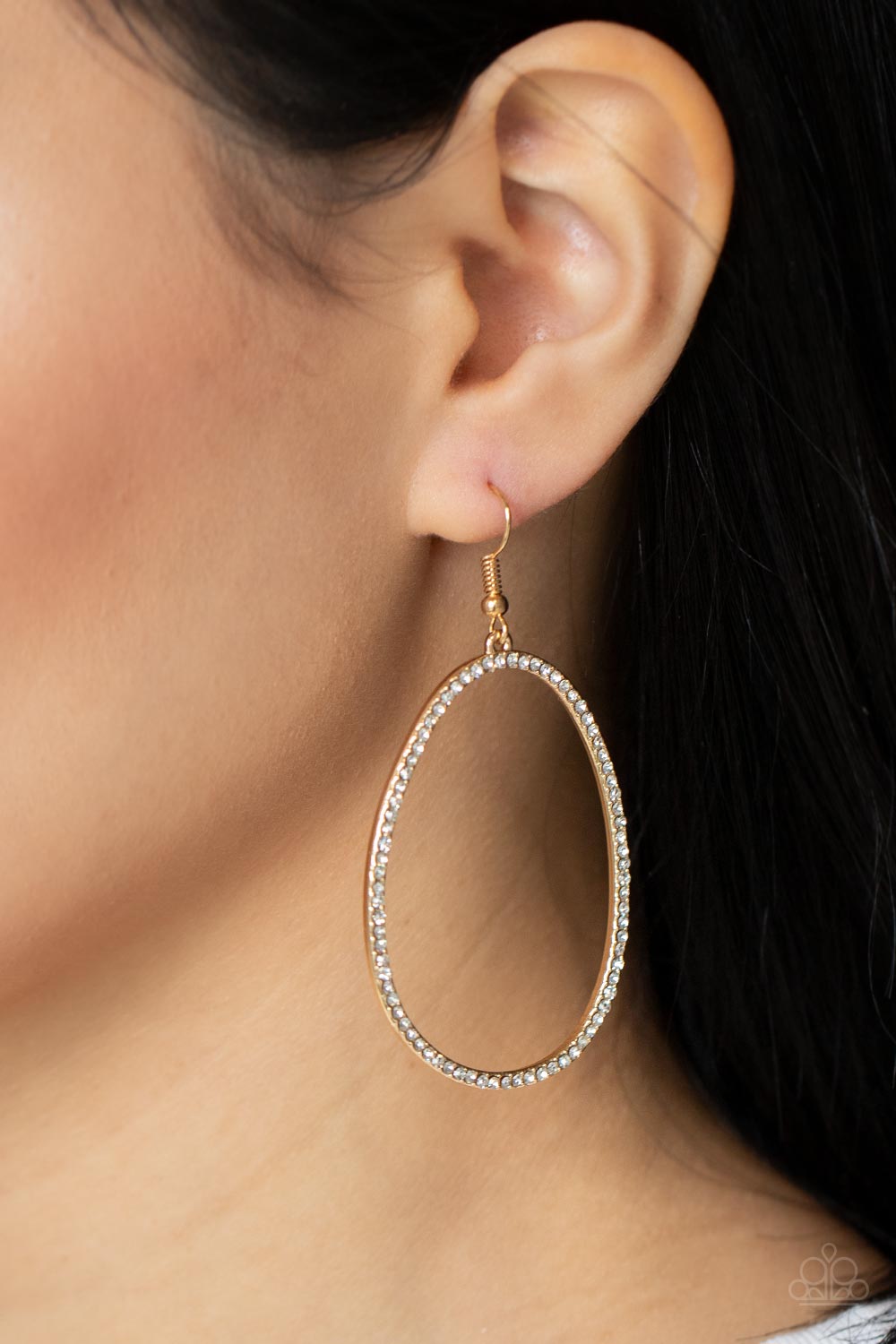 OVAL-ruled! - Gold Earrings Paparazzi