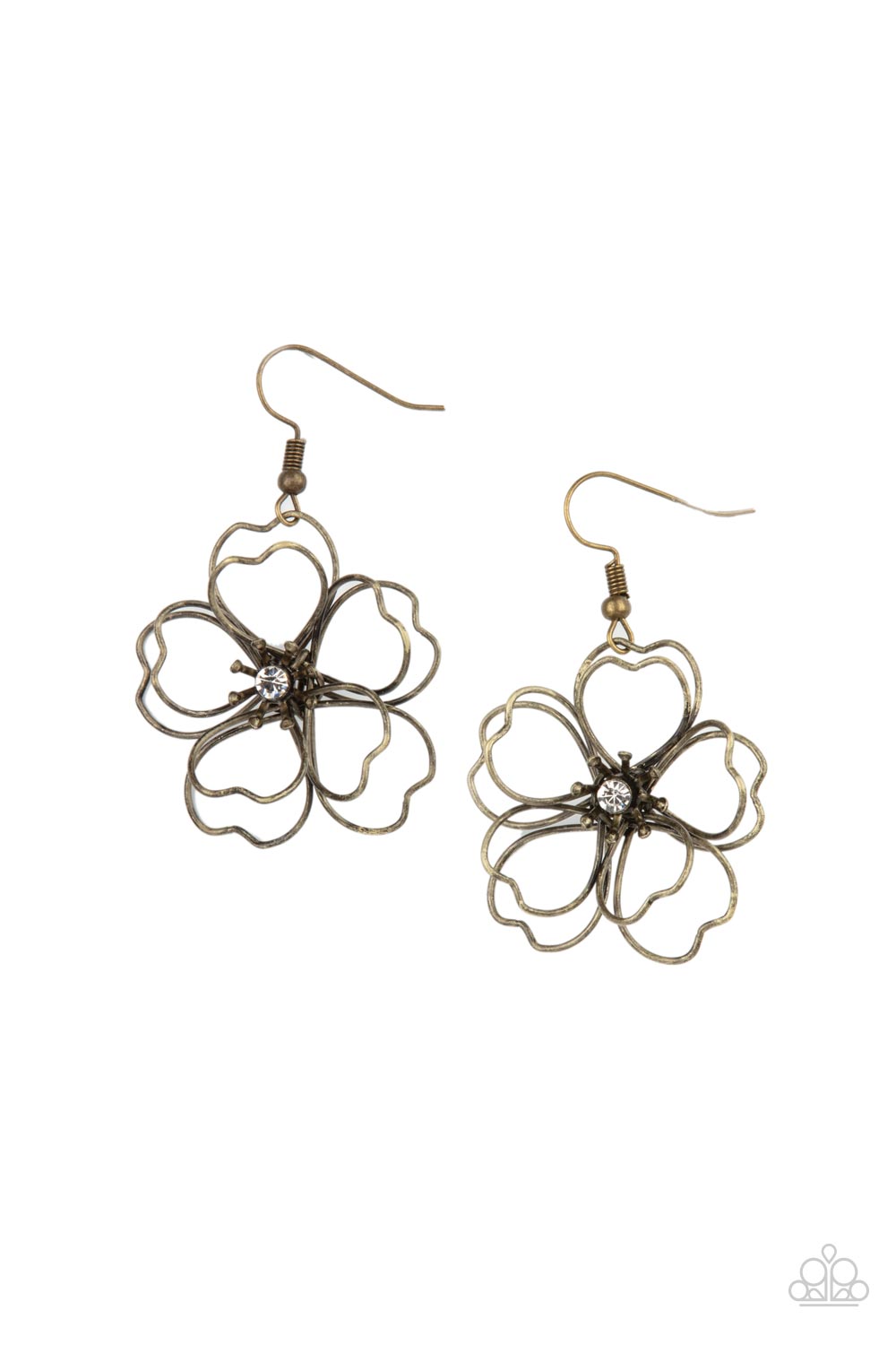 Petal Power - Brass Paparazzi Earrings