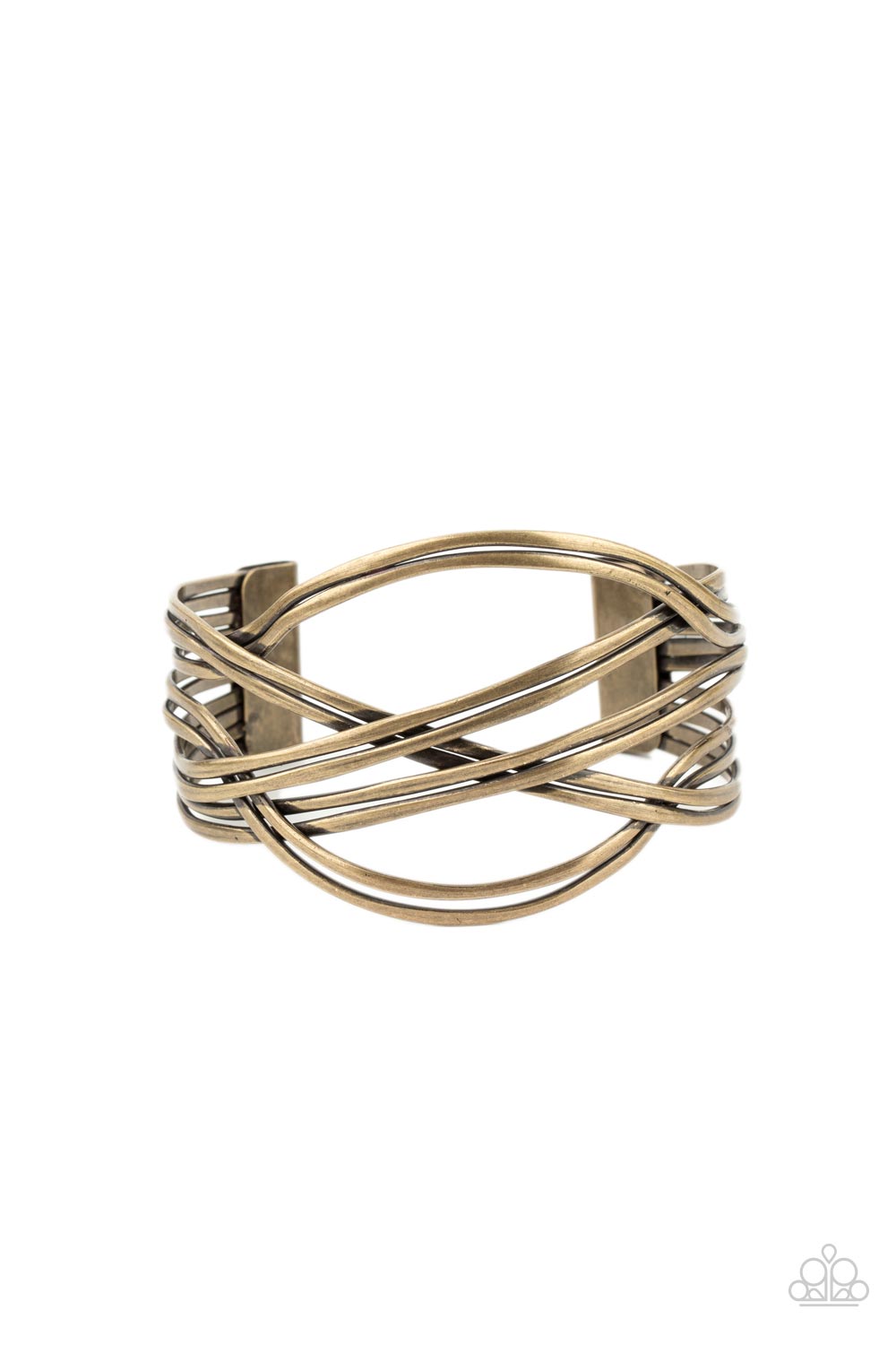 Hautely Hammered - Brass Cuff Bracelet - Paparazzi