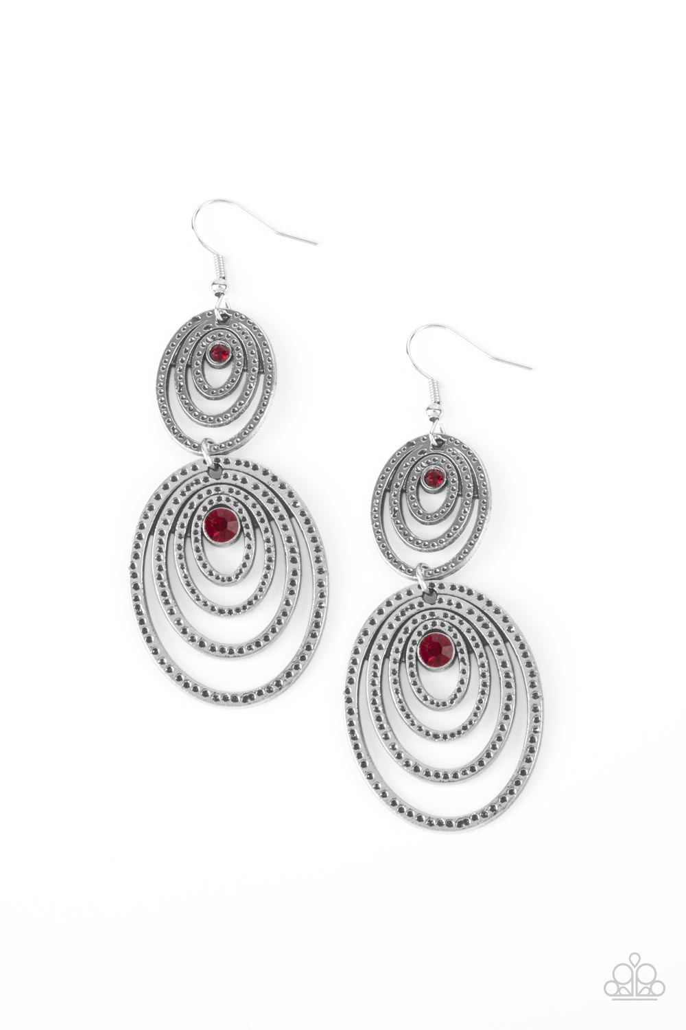 Paparazzi Cosmic Twirl - Red Earrings