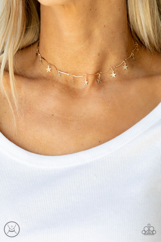 Paparazzi Little Miss Americana - Gold Choker Necklace