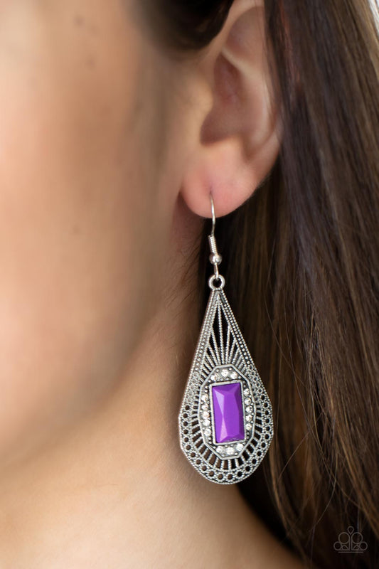Deco Dreaming - Purple Paparazzi Earrings