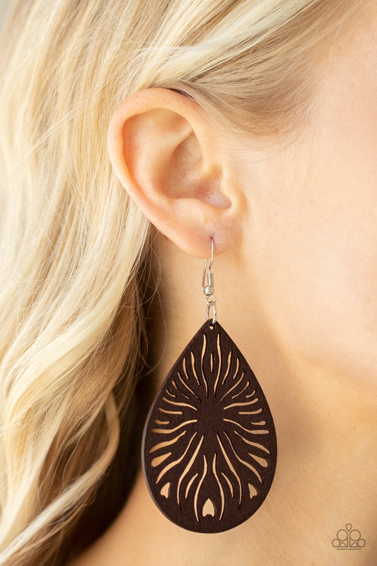 Paparazzi Sunny Incantations Brown Earrings