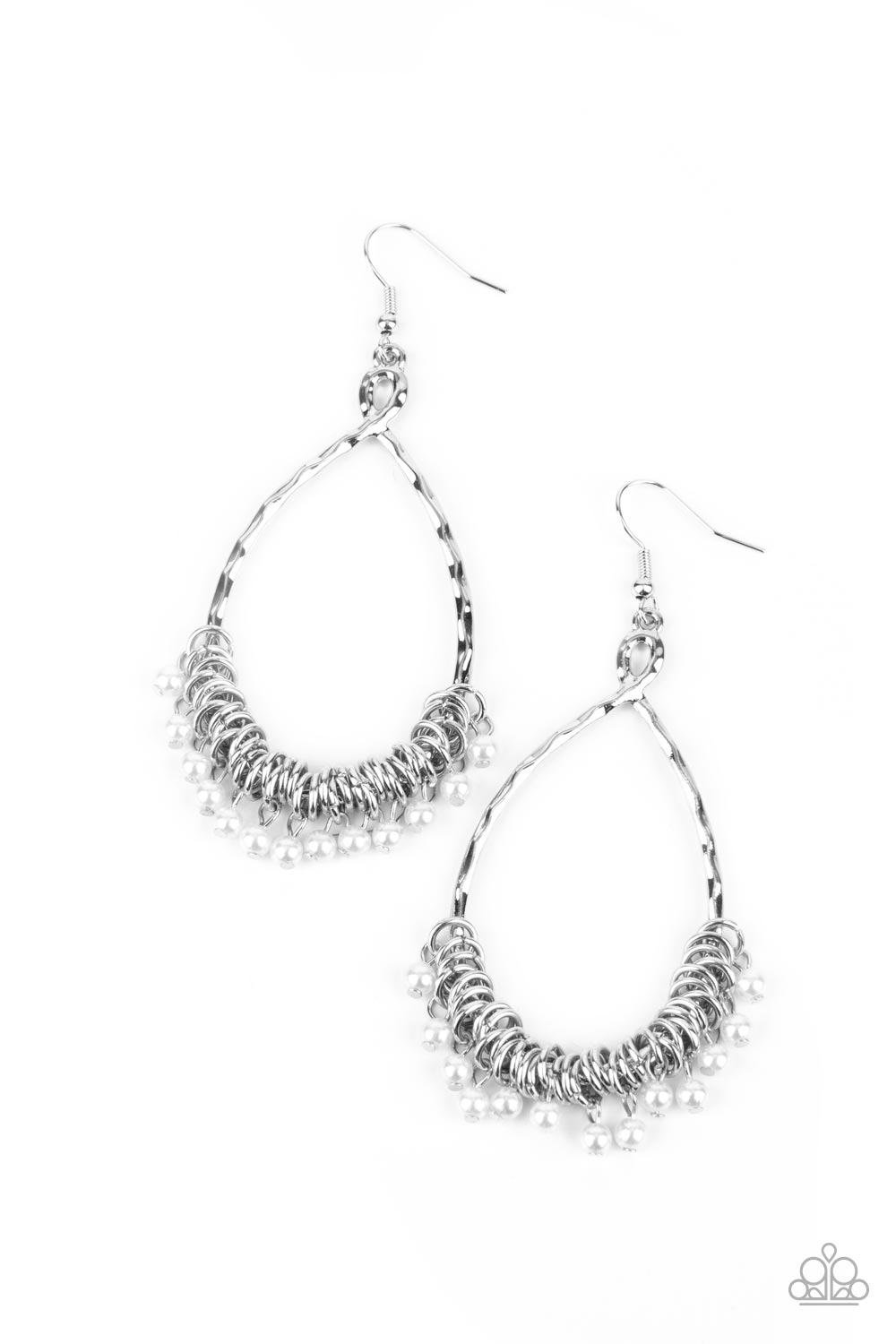 Paparazzi - Wishing Well Wonder - White Earrings