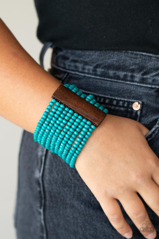 Paparazzi - Waikiki Wonderland - Turquoise Bracelet