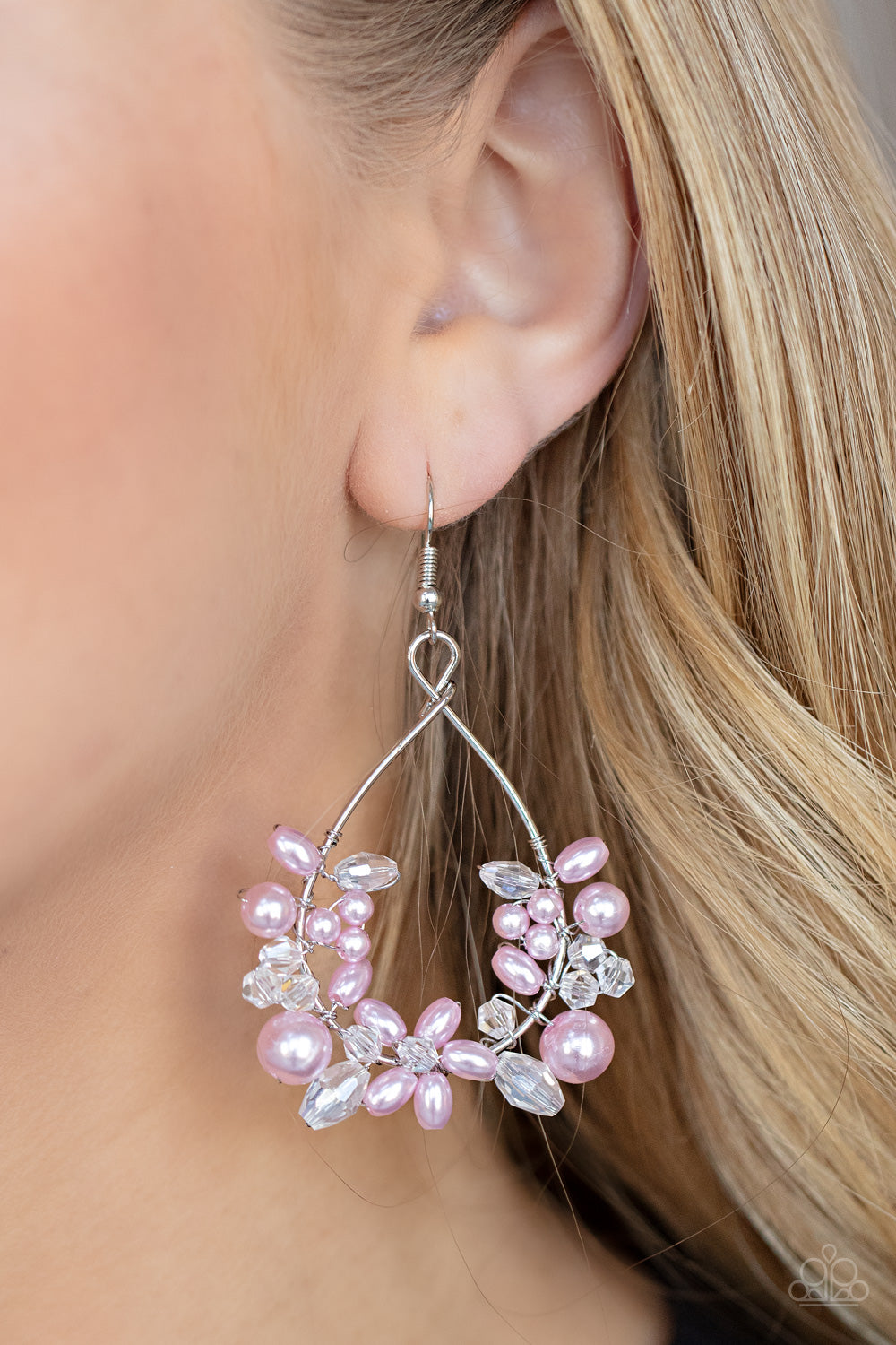 Paparazzi Marina Banquet - Pink Earrings