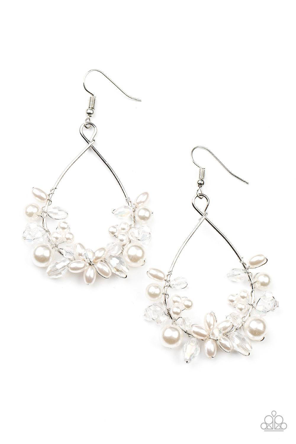 Paparazzi Earrings - Marina Banquet - White